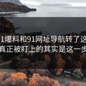 围着91爆料和91网址导航转了这么久，真正被盯上的其实是这一步