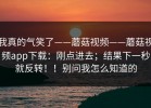 我真的气笑了——蘑菇视频——蘑菇视频app下载：刚点进去；结果下一秒就反转！！别问我怎么知道的