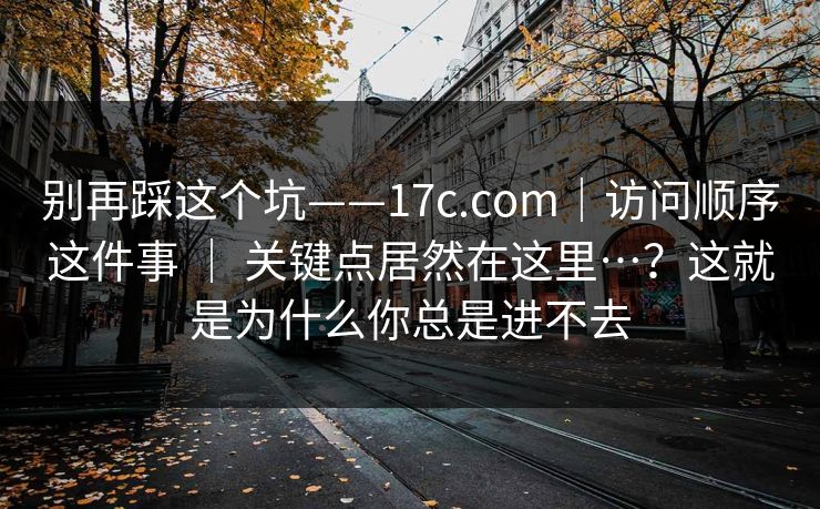 别再踩这个坑——17c.com｜访问顺序这件事 ｜ 关键点居然在这里…？这就是为什么你总是进不去